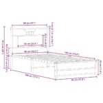 vidaXL Posteľný rám bez matraca hnedý dub 90x190 cm kompozitné drevo – Obrázok 11