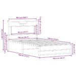 vidaXL Posteľný rám bez matraca hnedý dub 100x190 cm kompozitné drevo – Obrázok 11