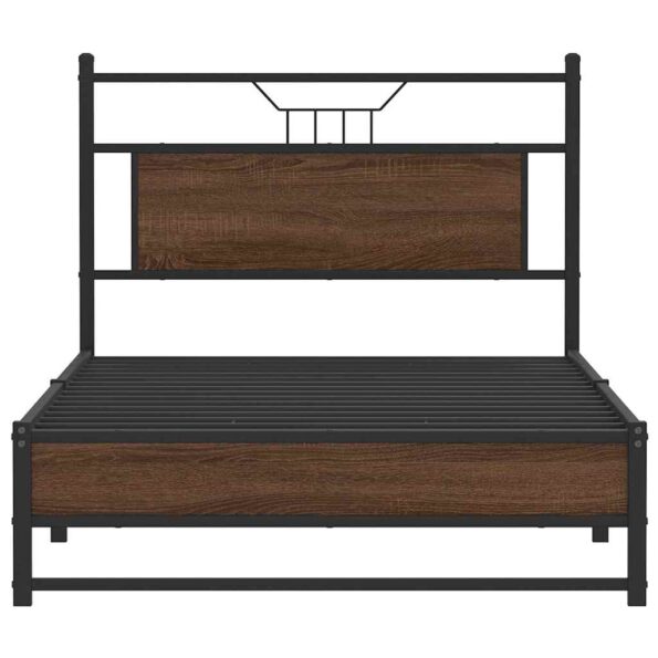 vidaXL Posteľný rám bez matraca hnedý dub 100x200 cm kompozitné drevo – Obrázok 6