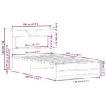 VidaXL Rám postele bez matraca Dub hnedý 107x203 cm – Obrázok 11