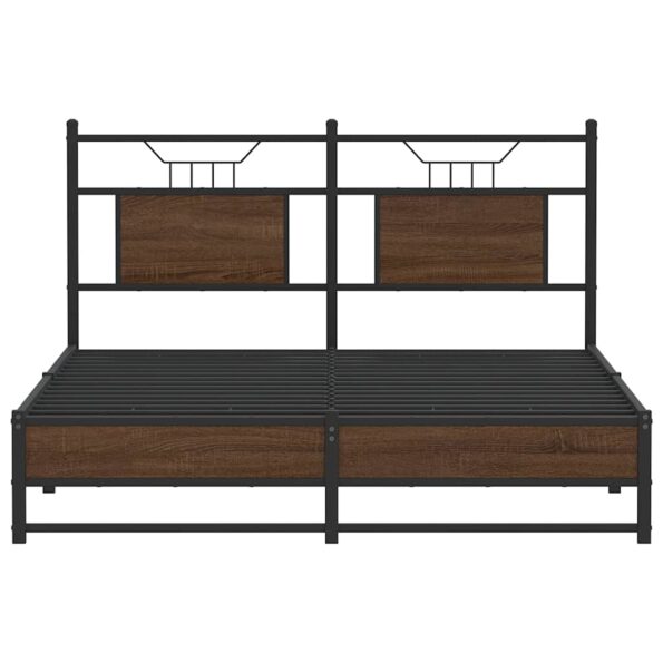 vidaXL Posteľný rám bez matraca hnedý dub 137x190 cm kompozitné drevo – Obrázok 6