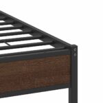 vidaXL Posteľný rám bez matraca hnedý dub 137x190 cm kompozitné drevo – Obrázok 10