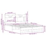 vidaXL Posteľný rám bez matraca hnedý dub 137x190 cm kompozitné drevo – Obrázok 11