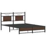 vidaXL Posteľný rám bez matraca hnedý dub 140x190 cm kompozitné drevo – Obrázok 3