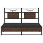 vidaXL Posteľný rám bez matraca hnedý dub 140x190 cm kompozitné drevo – Obrázok 6
