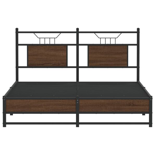 vidaXL Posteľný rám bez matraca hnedý dub 140x190 cm kompozitné drevo – Obrázok 6