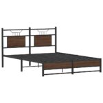 vidaXL Posteľný rám bez matraca hnedý dub 140x200 cm kompozitné drevo – Obrázok 3