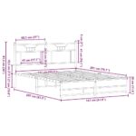 vidaXL Posteľný rám bez matraca hnedý dub 140x200 cm kompozitné drevo – Obrázok 11