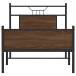 vidaXL Posteľný rám bez matraca hnedý dub 75x190 cm kompozitné drevo – Obrázok 6