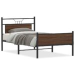 vidaXL Posteľný rám bez matraca hnedý dub 100x190 cm kompozitné drevo – Obrázok 2