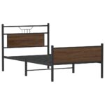 vidaXL Posteľný rám bez matraca hnedý dub 100x190 cm kompozitné drevo – Obrázok 3