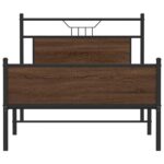 vidaXL Posteľný rám bez matraca hnedý dub 100x190 cm kompozitné drevo – Obrázok 6