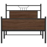 vidaXL Posteľný rám bez matraca hnedý dub 100x200 cm kompozitné drevo – Obrázok 6