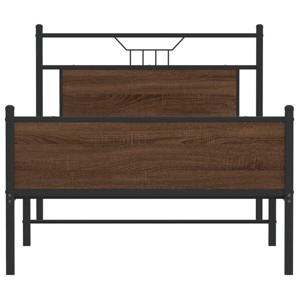 vidaXL Posteľný rám bez matraca hnedý dub 100x200 cm kompozitné drevo – Obrázok 6