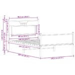 vidaXL Posteľný rám bez matraca hnedý dub 100x200 cm kompozitné drevo – Obrázok 11