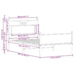 VidaXL Rám postele bez matraca Dub hnedý 107x203 cm – Obrázok 11