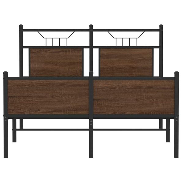 vidaXL Posteľný rám bez matraca hnedý dub 120x190 cm borovicový masív – Obrázok 6