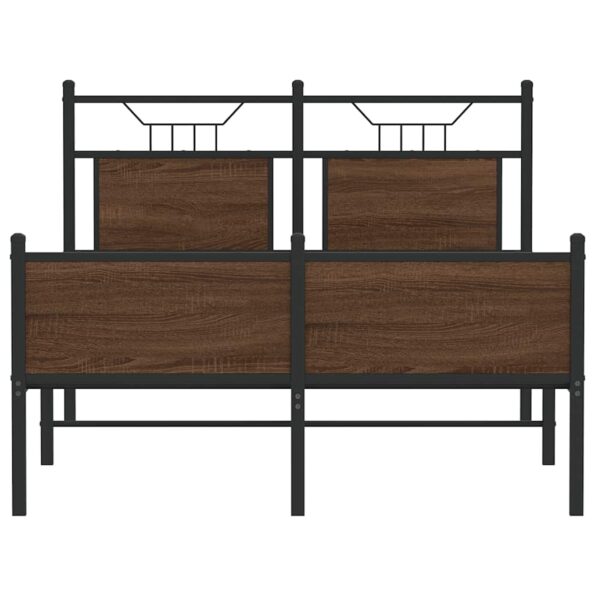 vidaXL Posteľný rám bez matraca hnedý dub 120x200 cm kompozitné drevo – Obrázok 6