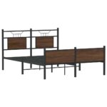 vidaXL Posteľný rám bez matraca hnedý dub 140x190 cm kompozitné drevo – Obrázok 3