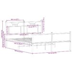 vidaXL Posteľný rám bez matraca hnedý dub 140x190 cm kompozitné drevo – Obrázok 11