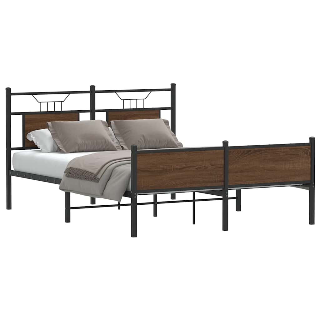 VXL8721158682659_m_en_hd_1.jpg vidaXL Posteľný rám bez matraca hnedý dub 140x190 cm kompozitné drevo – Obrázok 1