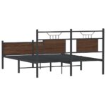 vidaXL Posteľný rám bez matraca hnedý dub 140x200 cm kompozitné drevo – Obrázok 8