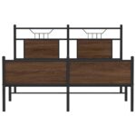vidaXL Posteľný rám bez matraca hnedý dub 150x200 cm kompozitné drevo – Obrázok 6