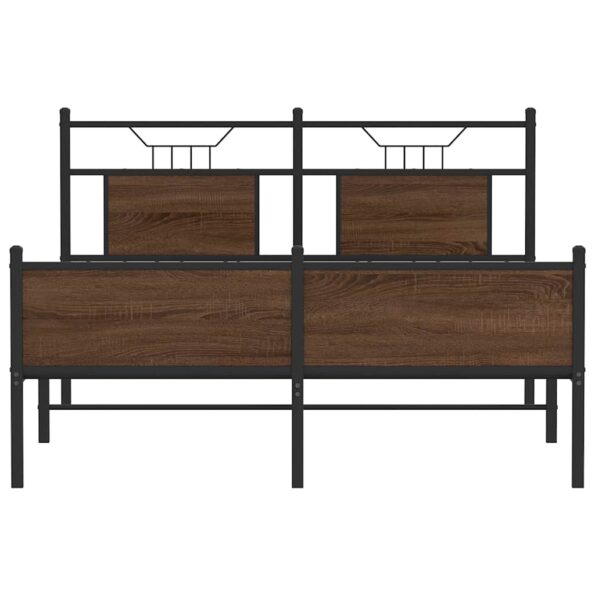 vidaXL Posteľný rám bez matraca hnedý dub 150x200 cm kompozitné drevo – Obrázok 6