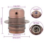 VidaXL držiaky lámp 2 ks červený bronz E27 – Obrázok 7