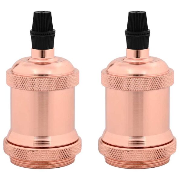 VidaXL držiaky lámp 2 ks Rose Gold E27 – Obrázok 2