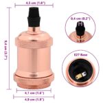 VidaXL držiaky lámp 2 ks Rose Gold E27 – Obrázok 7