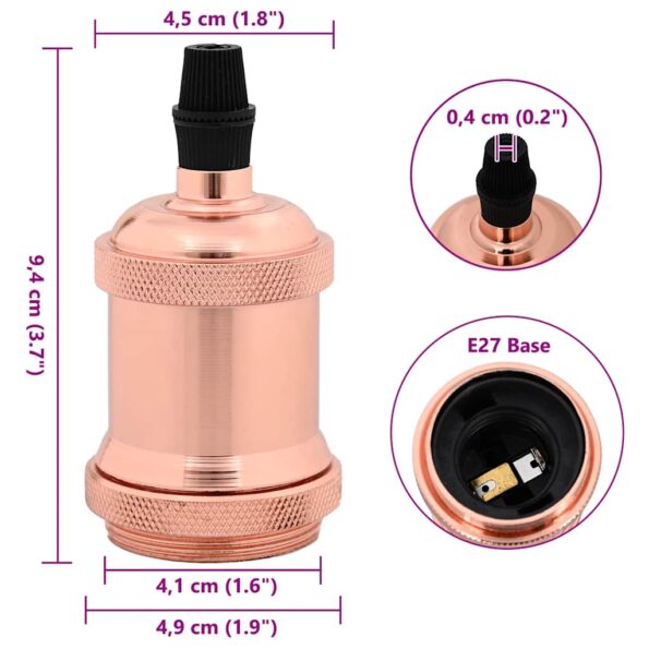 VidaXL držiaky lámp 2 ks Rose Gold E27 – Obrázok 7