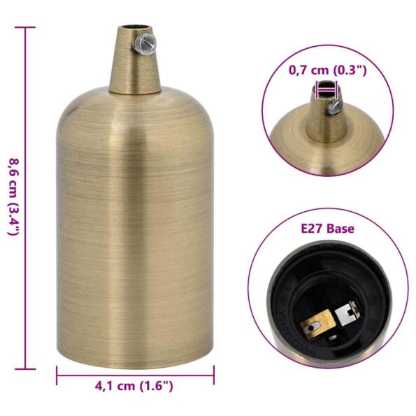 VidaXL držiaky lámp 2 ks bronzové E27 – Obrázok 8