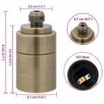 VidaXL držiaky lámp 2 ks bronzové E27 – Obrázok 8