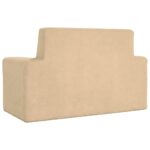 vidaXL 2-miestna detská pohovka krémová mäkký plyš – Obrázok 5