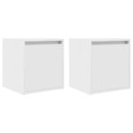 vidaXL Nástenné nočné stolíky 2 ks biele 38x34x40 cm – Obrázok 2