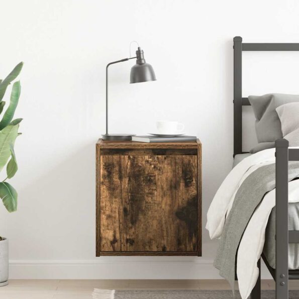 vidaXL Nástenný nočný stolík dymový dub 38x34x40 cm – Obrázok 3