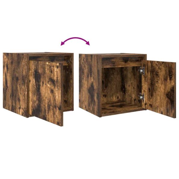 vidaXL Nástenný nočný stolík dymový dub 38x34x40 cm – Obrázok 9