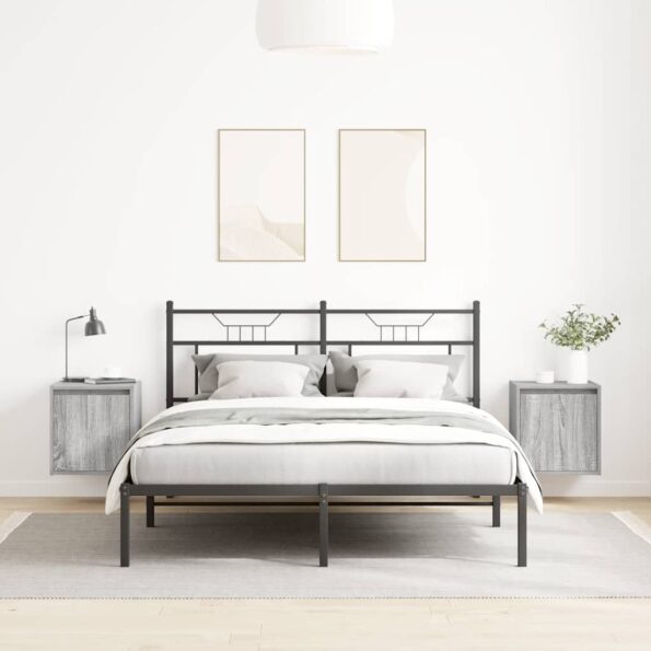 vidaXL Nástenné nočné stolíky 2 ks sivé sonoma 38x34x40 cm – Obrázok 3