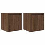 vidaXL Nástenné nočné stolíky 2 ks hnedý dub 38x34x40 cm – Obrázok 2