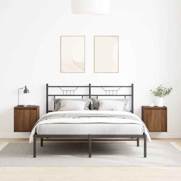 vidaXL Nástenné nočné stolíky 2 ks hnedý dub 38x34x40 cm – Obrázok 3