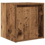 vidaXL Nástenný nočný stolík staré drevo 38x34x40 cm – Obrázok 2
