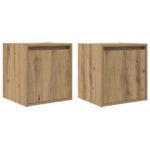 vidaXL Nástenné nočné stolíky 2 ks dub artisan 38x34x40 cm – Obrázok 2