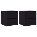 vidaXL Nástenný nočný stolík 2 ks dub čierny 38x34x40 cm – Obrázok 2