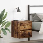 vidaXL Nástenné nočné stolíky 2 ks dymový dub 38x34x40 cm