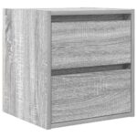 vidaXL Nástenné nočné stolíky 2 ks sivé sonoma 38x34x40 cm – Obrázok 5