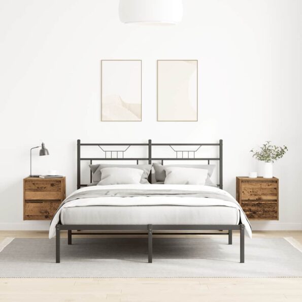 vidaXL Nástenné nočné stolíky 2 ks staré drevo 38x34x40 cm – Obrázok 3