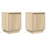 vidaXL Nočné skrinky s LED osvetlením 2 ks Dub sonoma 38x34x50 cm – Obrázok 3