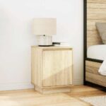 vidaXL Nočné skrinky s LED osvetlením 2 ks Dub sonoma 38x34x50 cm – Obrázok 4