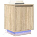 vidaXL Nočné skrinky s LED osvetlením 2 ks Dub sonoma 38x34x50 cm – Obrázok 6